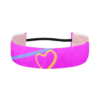 Cinta Para La Cabeza Pink Heart Scroll