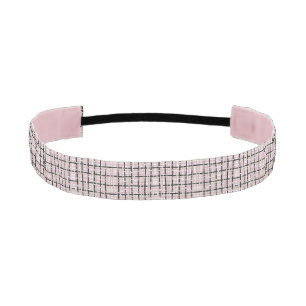 Cinta Para La Cabeza Pink y Black Tweed