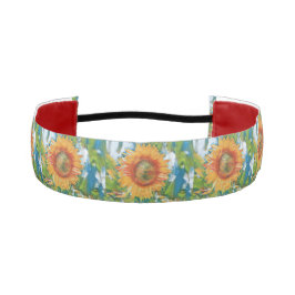 Cinta Para La Cabeza pintura de flores amarillas de girasol naranja y a