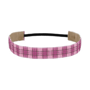Cinta Para La Cabeza Pixel Plaid_Magenta-Black