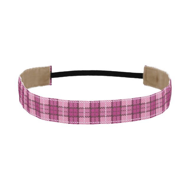 Cinta Para La Cabeza Pixel Plaid_Magenta-Black (Anverso)