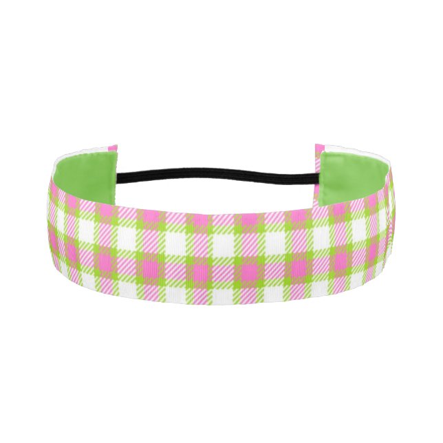 Cinta Para La Cabeza Placa rosa y verde (Anverso)