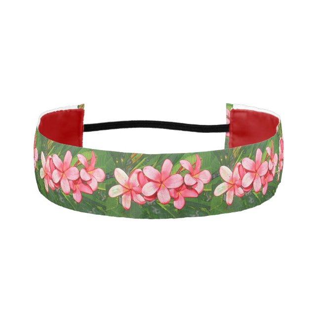 Cinta Para La Cabeza Plumerias rosadas (Anverso)