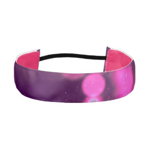 Cinta Para La Cabeza Puntos de diseño sinópticos de los orbs rosados/pú