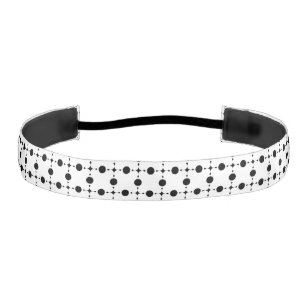 Cinta Para La Cabeza Puntos de Polka Negro, Patrón de Punto de Polka, P