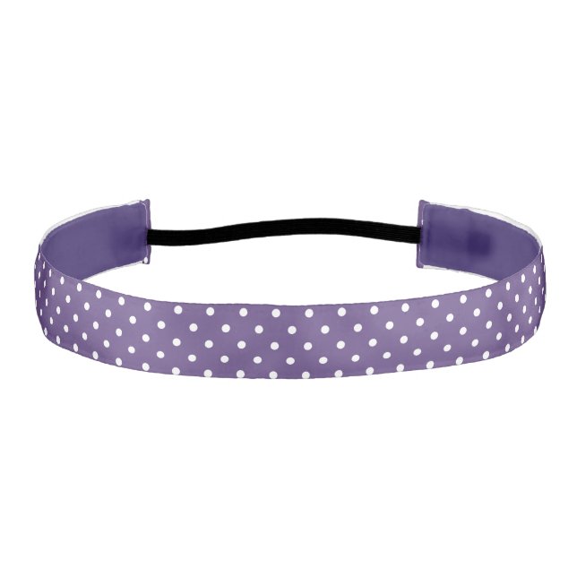 Cinta Para La Cabeza Púrpura Polka Dots Headband (Anverso)
