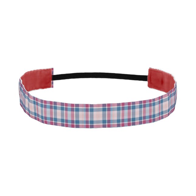 Cinta Para La Cabeza Red and Blue Classic Plaid (Anverso)