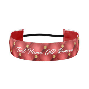 Cinta Para La Cabeza Red Gold Gemstone Athletic Headband Personalizado 