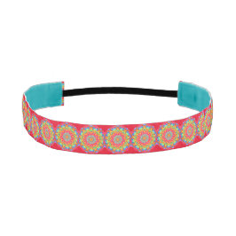 Cinta Para La Cabeza Red Mandala Pattern Boho Headband