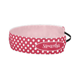 Cinta Para La Cabeza RED + Polka White Dots