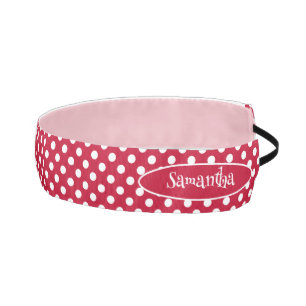 Cinta Para La Cabeza RED + Polka White Dots
