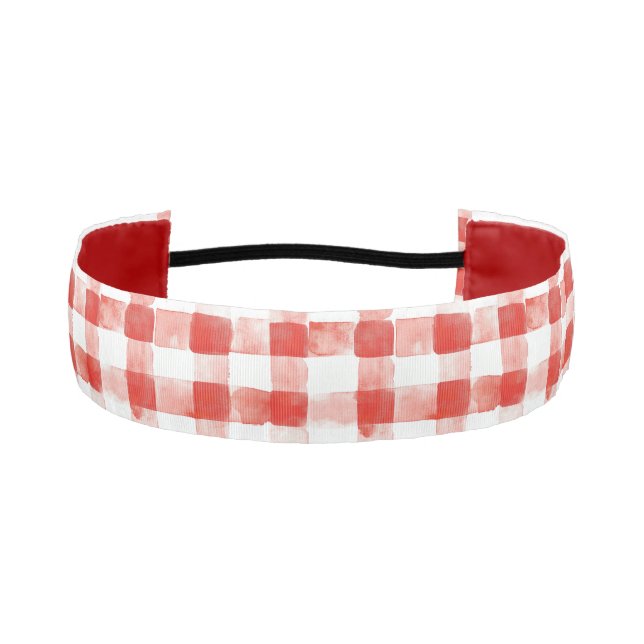 Cinta Para La Cabeza Red White Plaid Stripes Birthday (Anverso)
