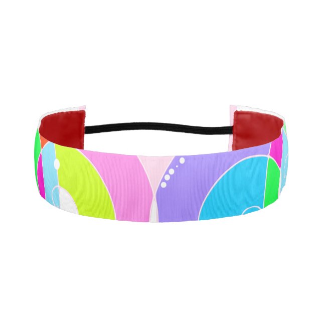 Cinta Para La Cabeza Resumen de arte espiral retro arcoiris rosa (Anverso)