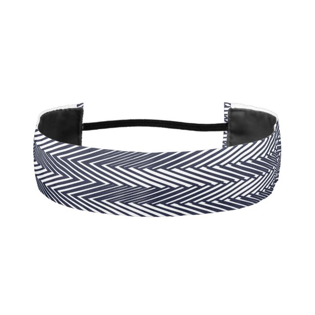 Cinta Para La Cabeza Resumen moderno arte negro franjas blancas rad tri (Anverso)