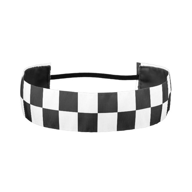 Cinta Para La Cabeza Retro geométrico negro y blanco (Anverso)