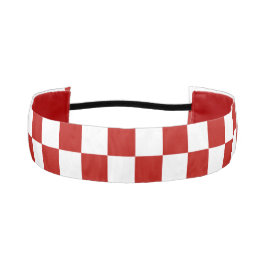 Cinta Para La Cabeza Retro geométrico rojo cuadrado