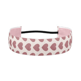 Cinta Para La Cabeza Retro Hearts Pink Burgundy Y2K Style