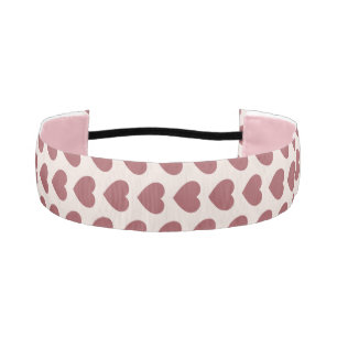 Cinta Para La Cabeza Retro Hearts Pink Burgundy Y2K Style