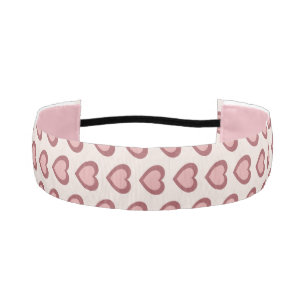 Cinta Para La Cabeza Retro Hearts Pink Burgundy Y2K Style