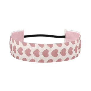 Cinta Para La Cabeza Retro Hearts Pink Burgundy Y2K Style