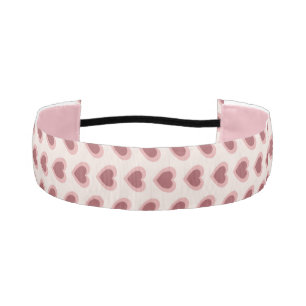Cinta Para La Cabeza Retro Hearts Pink Burgundy Y2K Style