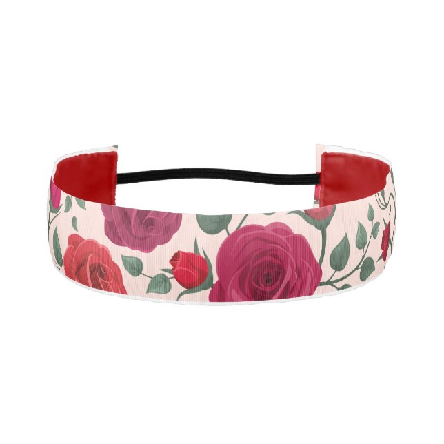 Cinta Para La Cabeza Rojo de flores silvestres (Anverso)