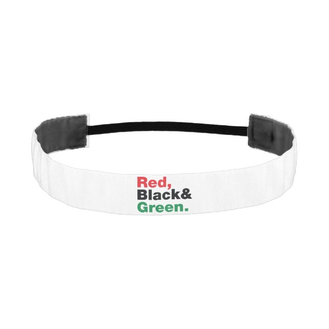 Cinta Para La Cabeza Rojo, Negro y Verde. (Anverso)