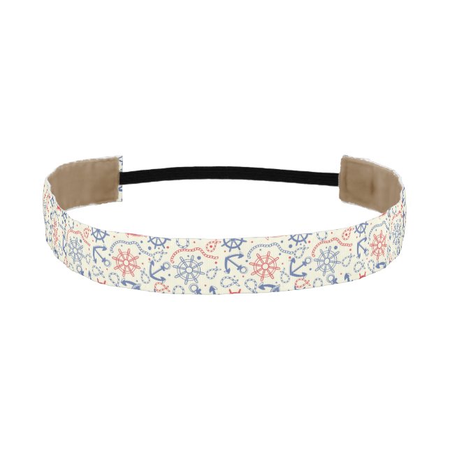 Cinta Para La Cabeza Rojo y fondo azul marino con el ancla (Anverso)