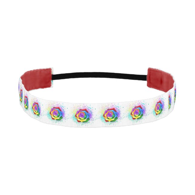 Cinta Para La Cabeza Rosa arcoiris colorido (Anverso)