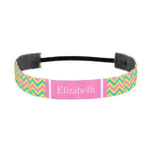 Cinta Para La Cabeza Rosa Caliente 2 Verde azulado Pineapple LG Chevron