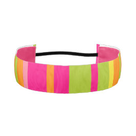 Cinta Para La Cabeza Rosa caliente vivo, Naranja profundo y tiras verde