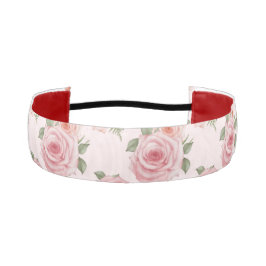 Cinta Para La Cabeza Rosa de algodón rosa patrón de cosecha floral vint