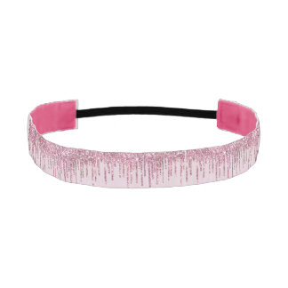 Cinta Para La Cabeza Rosa De Perforaciones Purpurinas Monograma Y Nombr