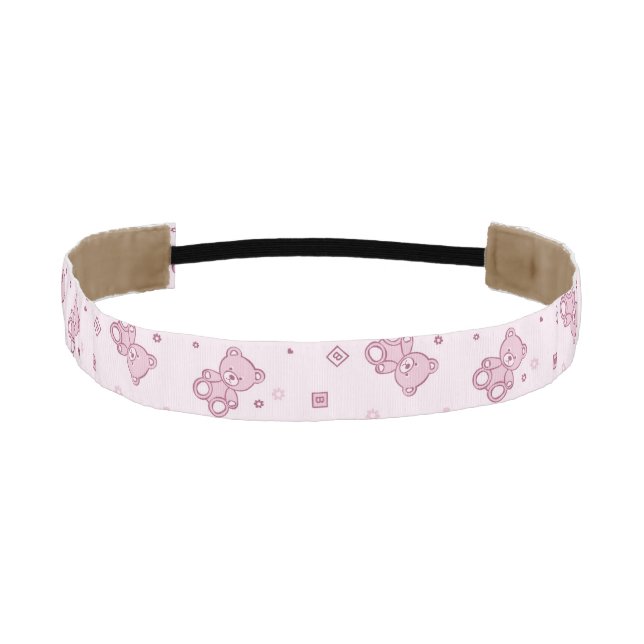 Cinta Para La Cabeza Rosa del fondo de los osos de peluche (Anverso)