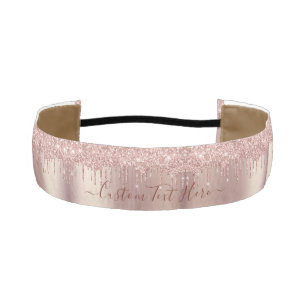 Cinta Para La Cabeza Rosa Oro Purpurina Rubor Perforaciones de espuma P