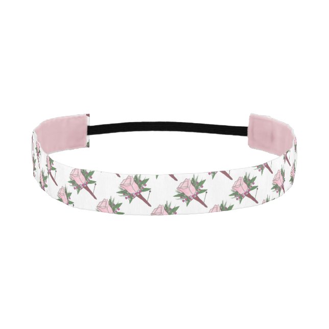 Cinta Para La Cabeza Rosa Rosa Rosa Boutonniere Floral Prom Boda Cabeza (Anverso)