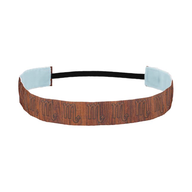 Cinta Para La Cabeza Rótulo Escorpio Zodiaco en rico estilo caoba (Anverso)