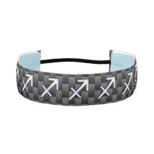 Cinta Para La Cabeza Rótulo Zodiaco Plateado Impresión de fibra de carb