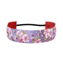 Cinta Para La Cabeza Sakura rosa sobre fondo de pintura