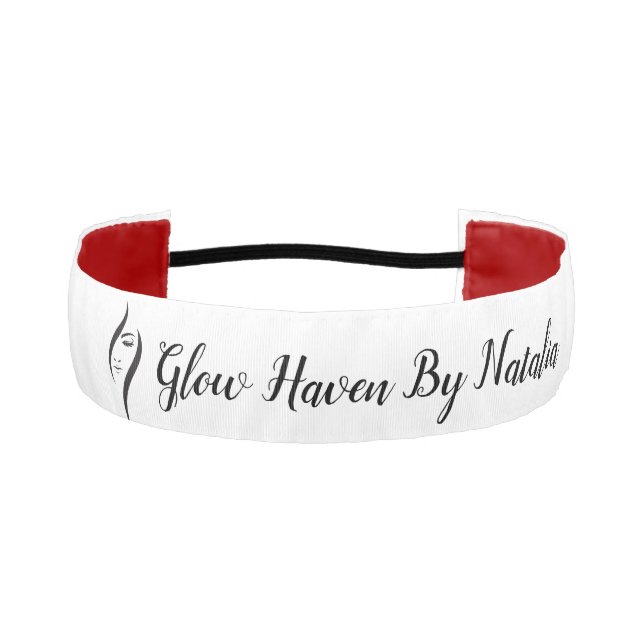 Cinta Para La Cabeza Salón De Belleza Blanco Y Negro Simple (Anverso)