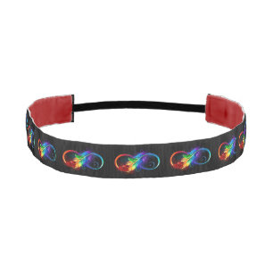 Cinta Para La Cabeza Símbolo infinito con pluma arco iris
