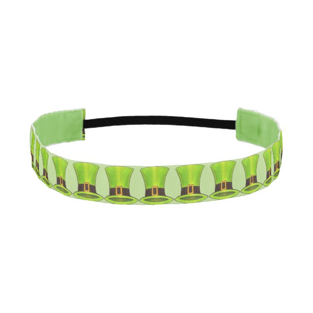 Cinta Para La Cabeza Sombrero superior de Leprechaun verde del Día de S (Anverso)