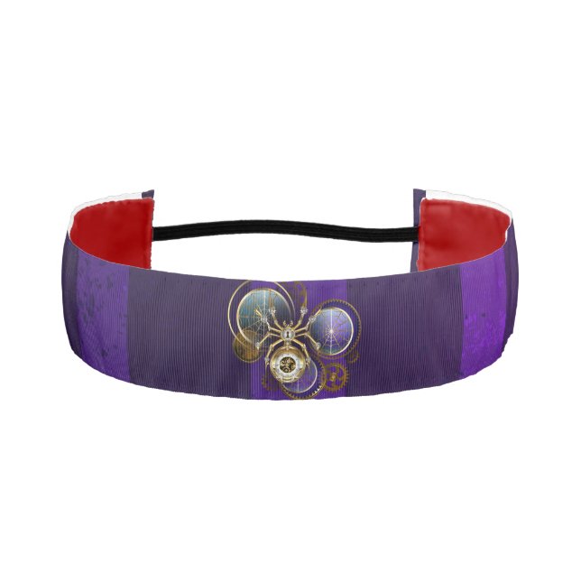 Cinta Para La Cabeza Spider Steampunk sobre fondo morado (Anverso)