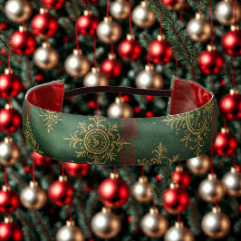 Cinta Para La Cabeza Steampunk Snowflake Tartán rojo y verde