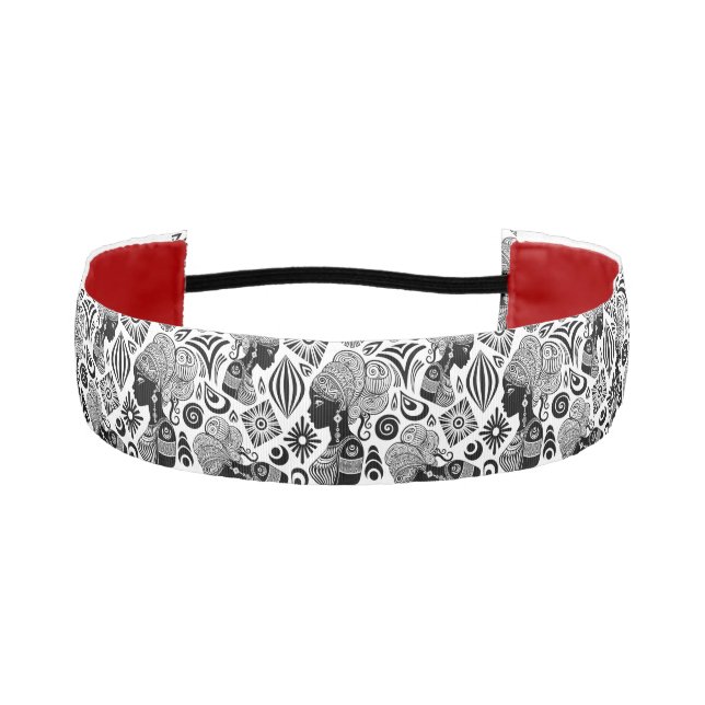 Cinta Para La Cabeza Tatuaje tribal de retrato Chica africano (Anverso)