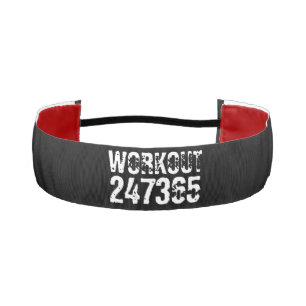 Cinta Para La Cabeza Texto grabado y desgastado Workout 247365 white