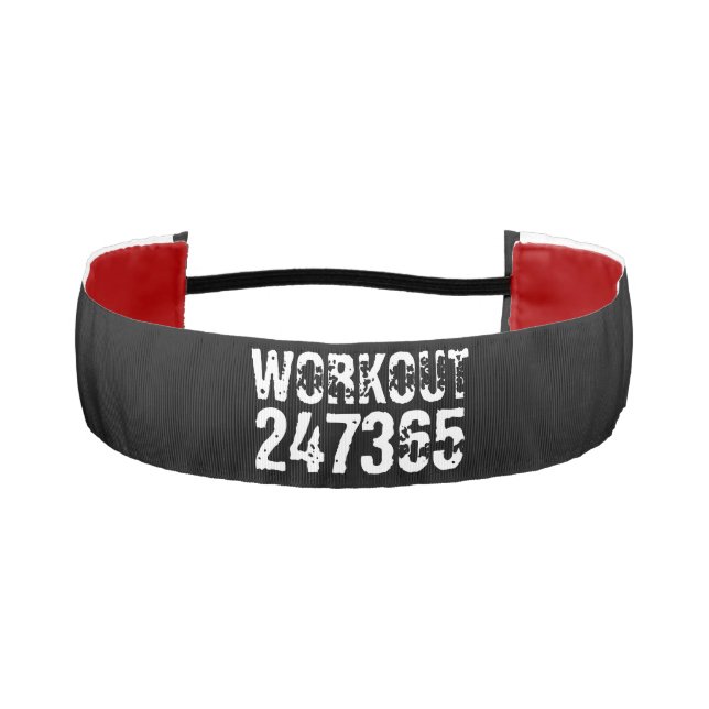 Cinta Para La Cabeza Texto grabado y desgastado Workout 247365 white (Anverso)