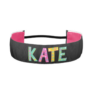 Cinta Para La Cabeza texto gráfico de Kate con estrellas y flores para 