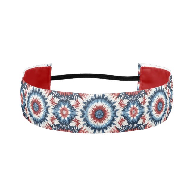 Cinta Para La Cabeza Tinte con nudos rojo, blanco y azul (Anverso)