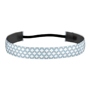 Cinta Para La Cabeza Trellis azul blanco y bebé, Entramado, Quatrefoil